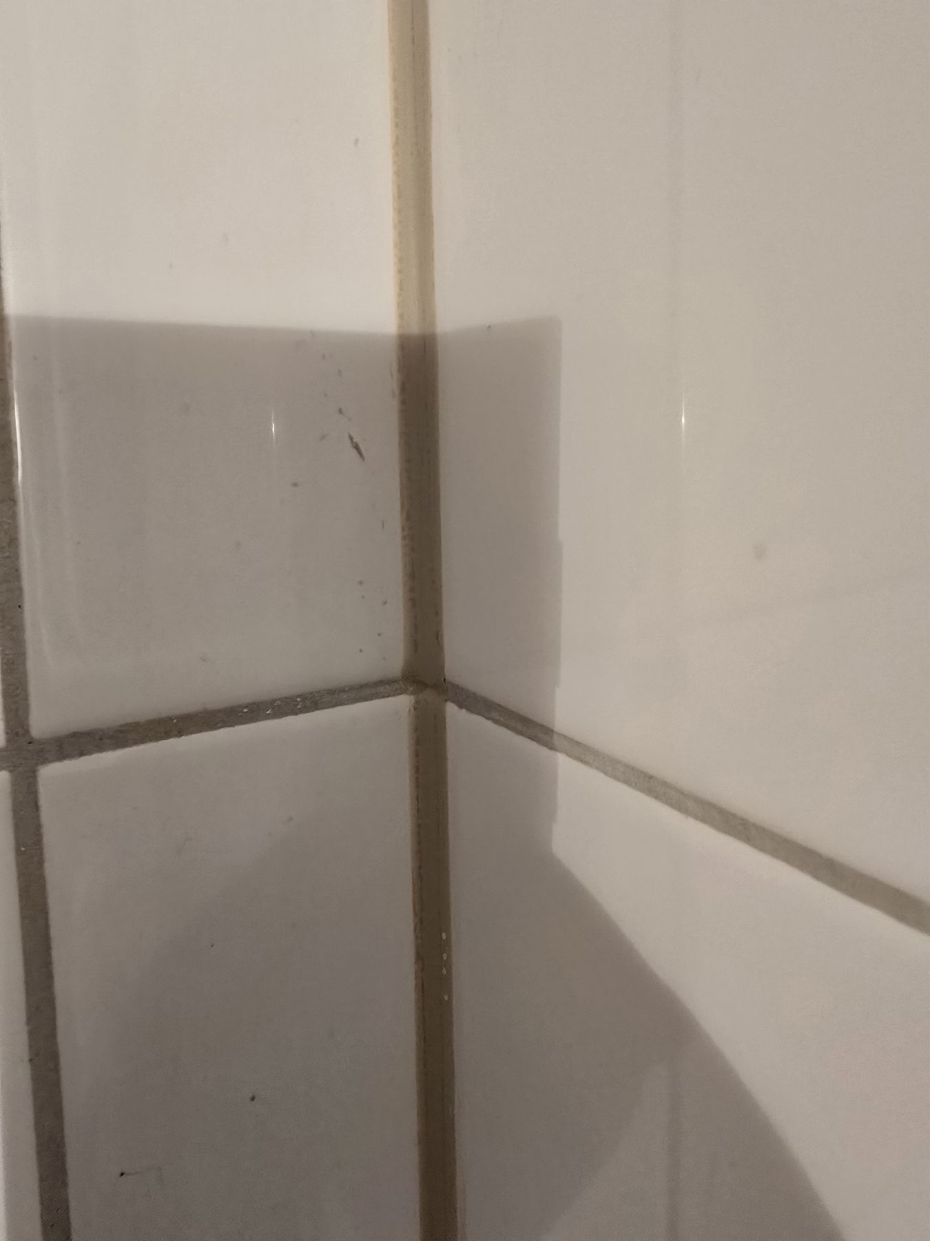 Weitere Badezimmerfuge vor der Erneuerung