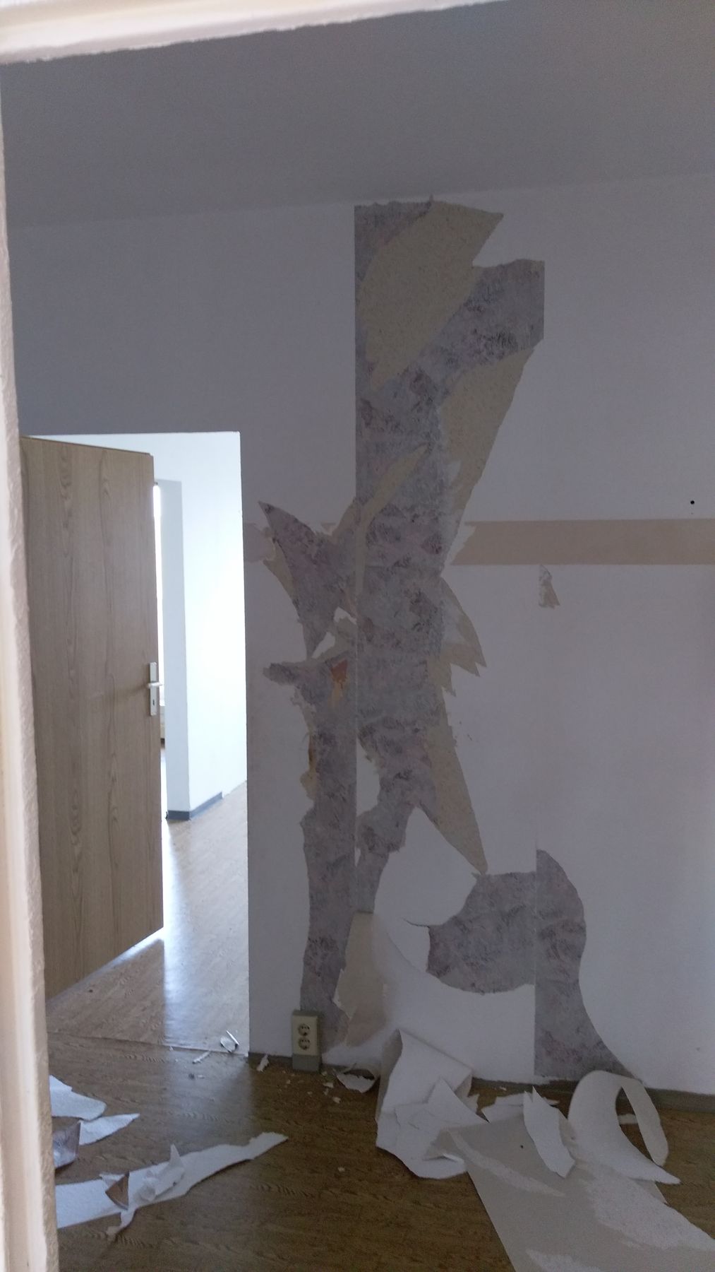 Wandflächen während der Renovierungsarbeiten
